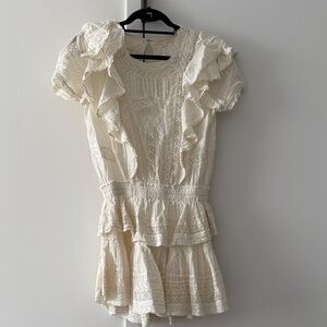 LoveShackFancy Ruffled Short Sleeve Dress